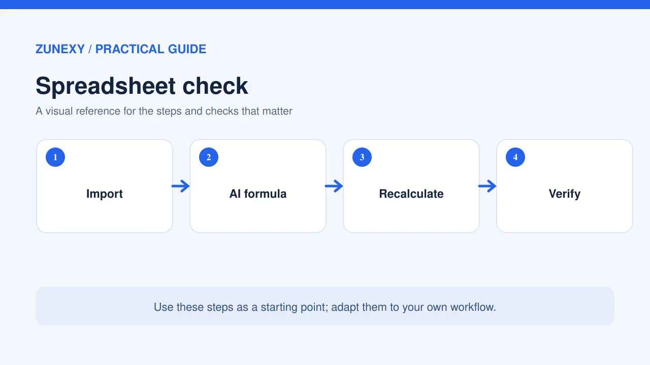 Visual guide 1 for AI Spreadsheet Assistants in 2026: A Practical Guide to Checking Results