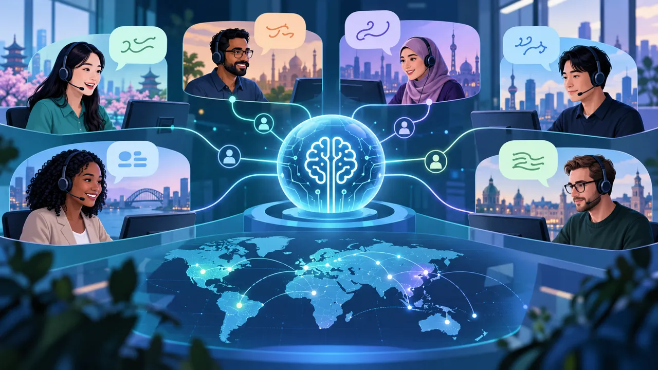 Global customer messages routed across languages Global customer messages routed across languages