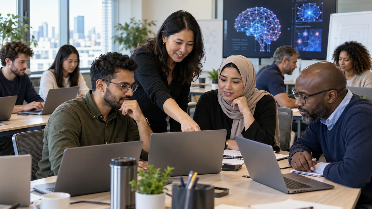 Enterprise AI staff adoption training workflow visual featured